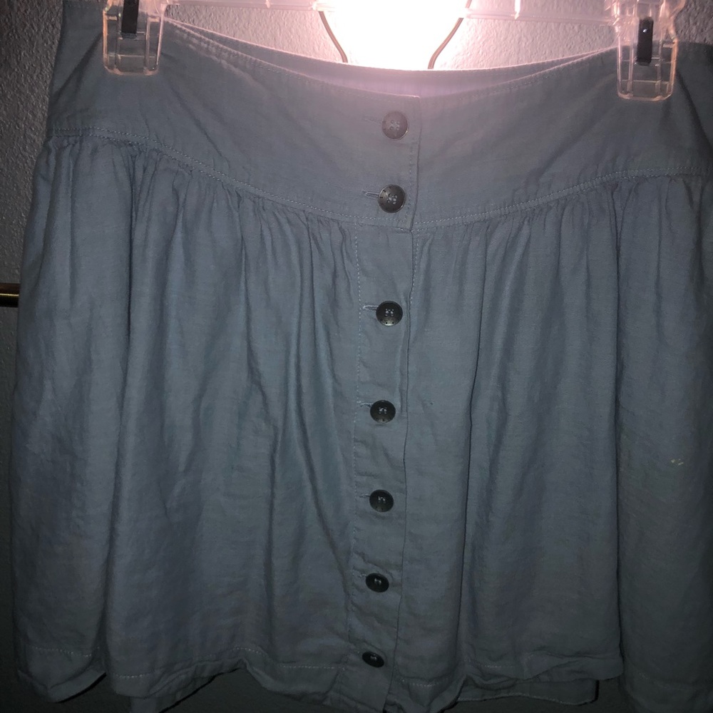 button down blue skirt